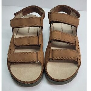 Naturalizer Sandals Women's 7M Brown Leather Strappy Shoes Hiking Comfort EUC